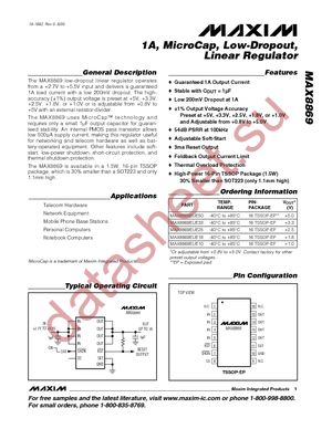 MAX8869EUE18+T datasheet  